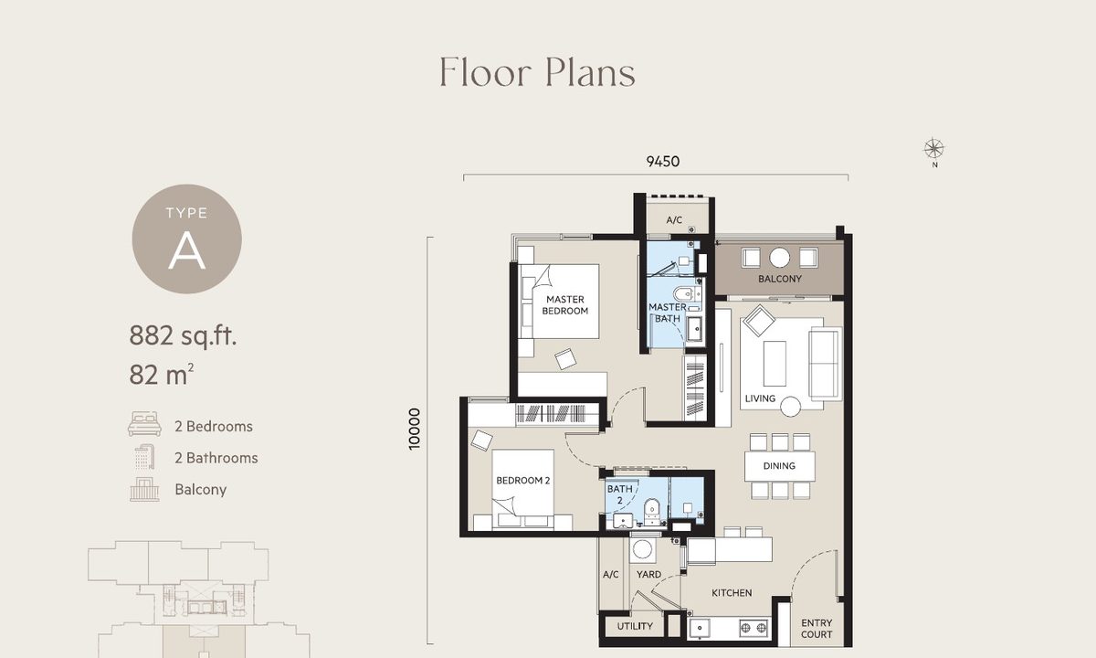 OAKA Residences Type A floor plan