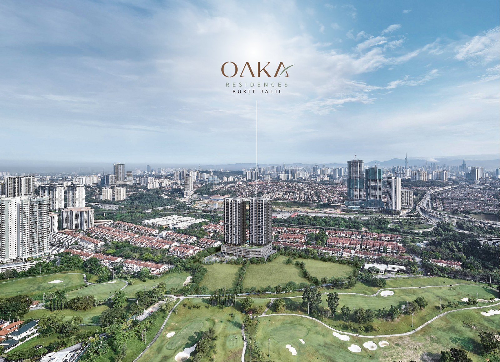 Aerial view of OAKA Residences Bukit Jalil surroundings